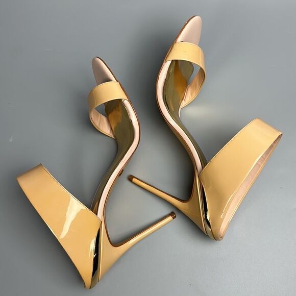 Ted Baker Chablise Nude Slip On Stiletto Patent Leather Sandals size 40 US 9 - Picture 6 of 14